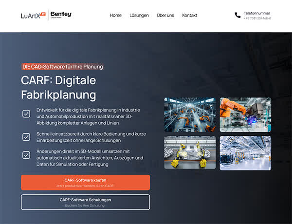 Landingpage Digitale Fabrikplanung