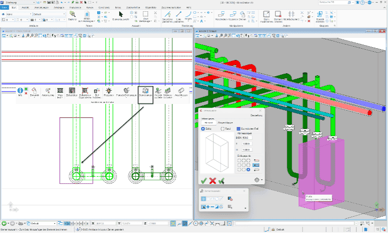 Störvolumen in den TGA-Modulen